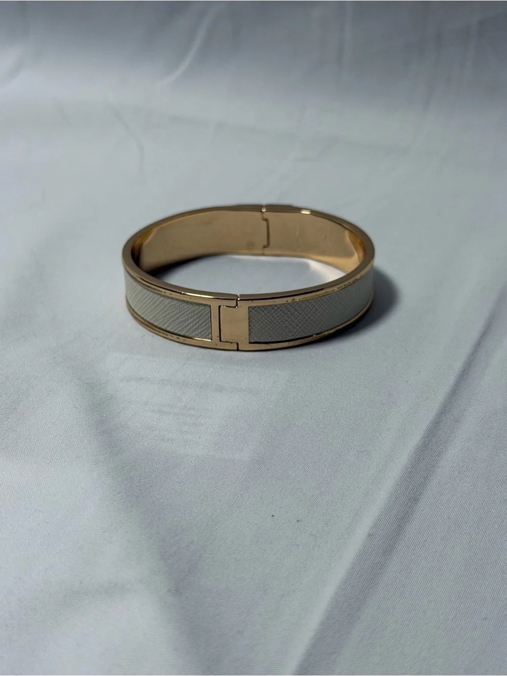 Tory Burch Gold-Tone Bracelet with Cream Inlay